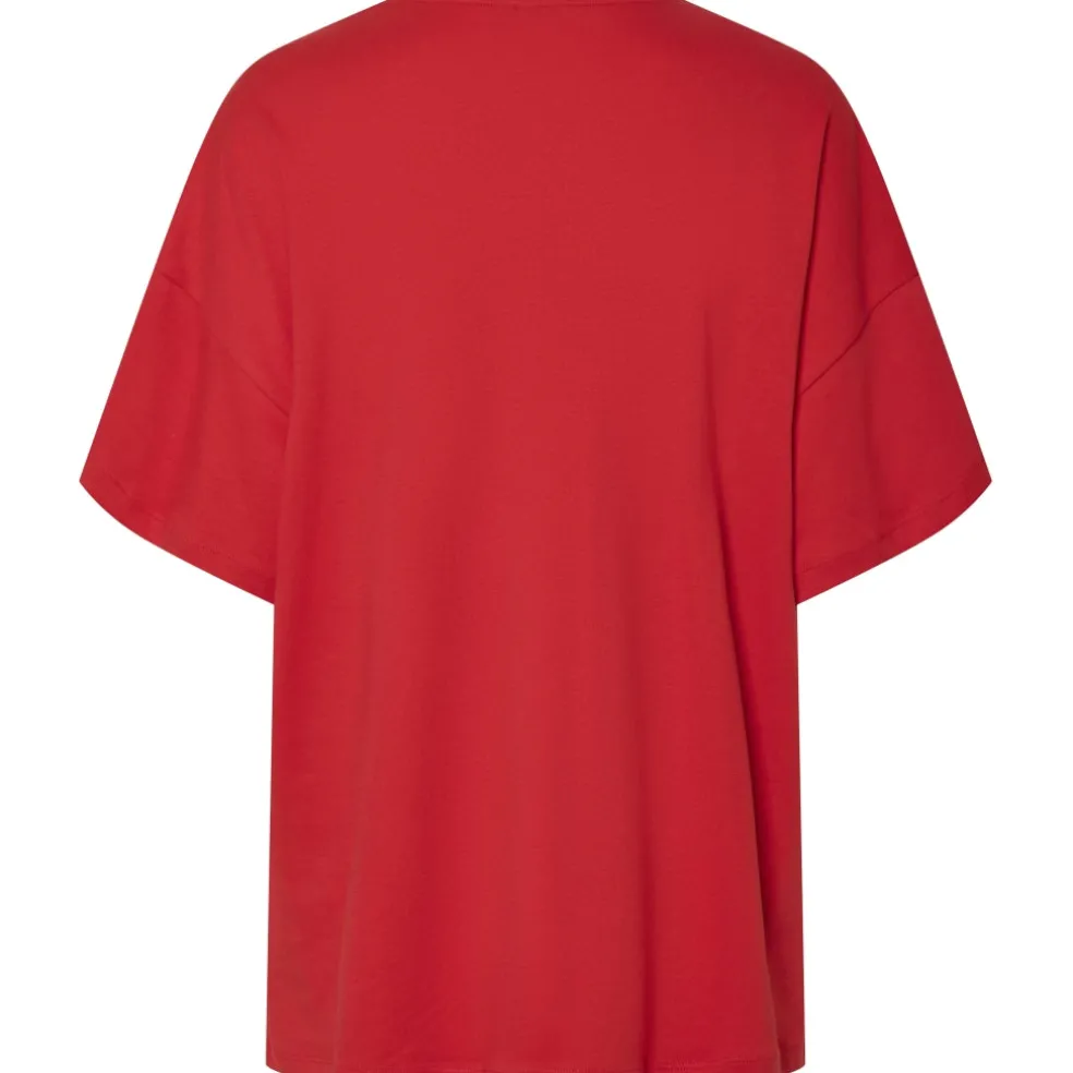 PIECES dame t-shirt PCAUNA - High risk red