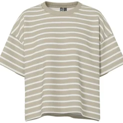 PIECES dame t-shirt PCCHILLI - Crockery Stripes CLOUD DANCER