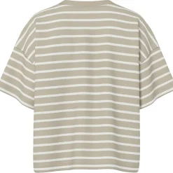 PIECES dame t-shirt PCCHILLI - Crockery Stripes CLOUD DANCER