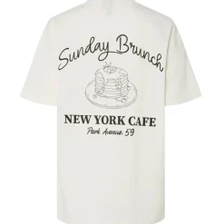 PIECES DAME T-SHIRT PCJELMA - Coconut Milk Delicioso Sunday Brunch