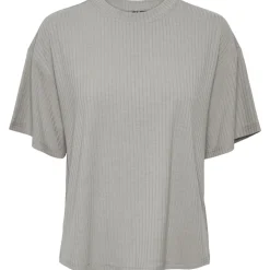 PIECES dame t-shirt PCKYLIE - Light Grey Melange