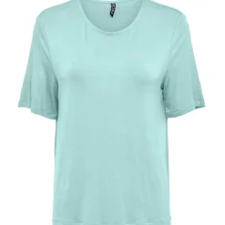 PIECES dame t-shirt PCMIKELA - Bleached Aqua