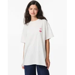 PIECES DAME T-SHIRT PCMIKKA - Bright White Cherry Bow