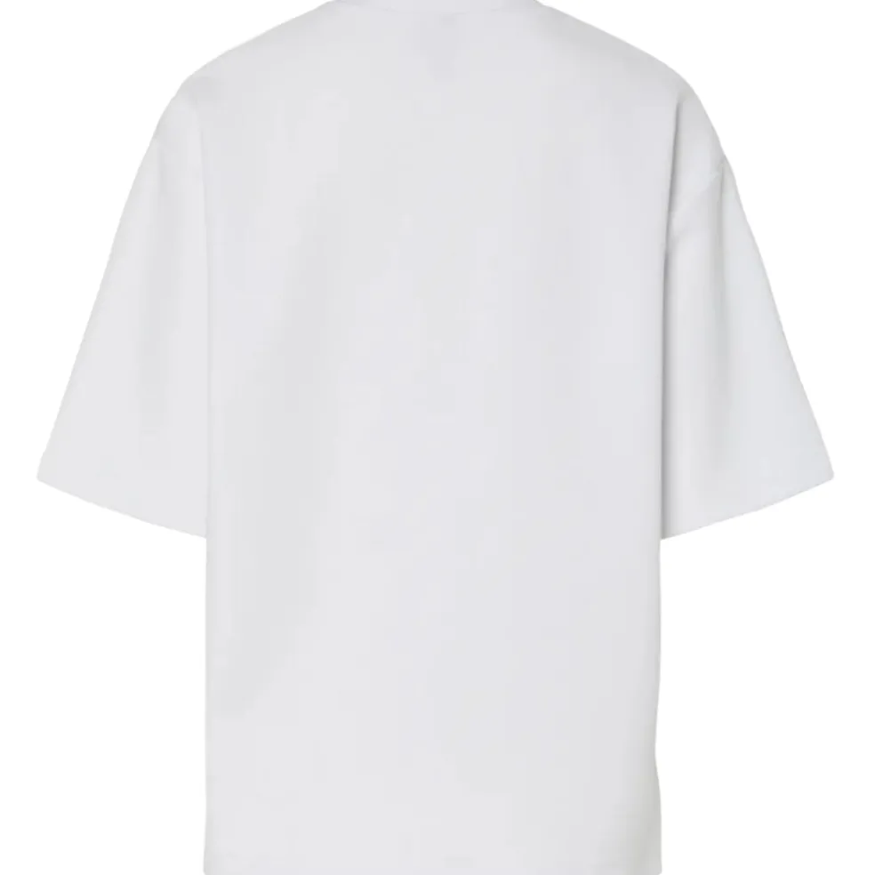 PIECES DAME T-SHIRT PCMUNA - Bright White Black Embroidery