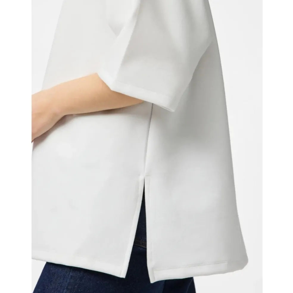 PIECES DAME T-SHIRT PCMUNA - Bright White Black Embroidery