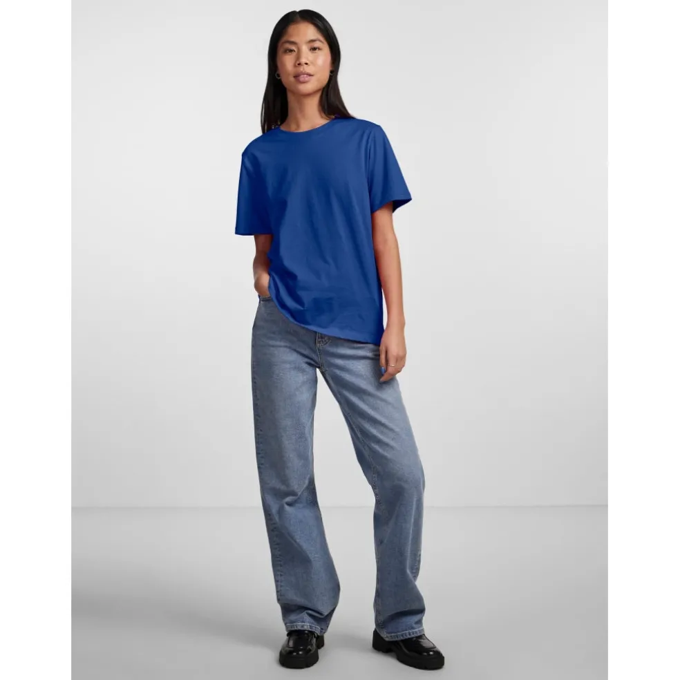 PIECES dame t-shirt PCRIA - Mazarine Blue