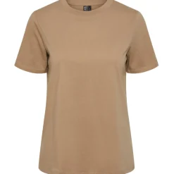 PIECES dame t-shirt PCRIA - Silver Mink