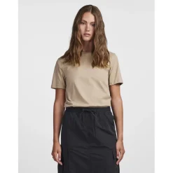 PIECES dame t-shirt PCRIA - Silver Mink
