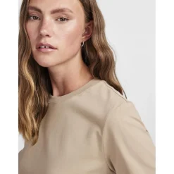 PIECES dame t-shirt PCRIA - Silver Mink