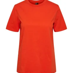 PIECES dame t-shirt PCRIA - Tangerine Tango
