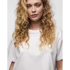 Pieces dame t-shirt PCSKYLAR - Bright White