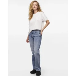 Pieces dame t-shirt PCSKYLAR - Bright White