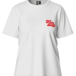 PIECES dame t-shirts PCGABBI - Bright White CHERRY BOMB