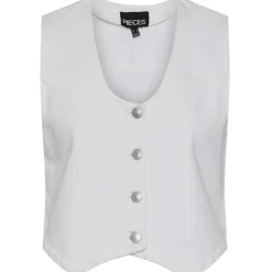 PIECES dame vest PCANNICA - Bright White