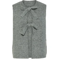PIECES dame vest PCSILLY - Medium grey melange