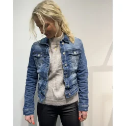 Place du Jour dame denim jakke 60021-1 - Dark Blue Denim