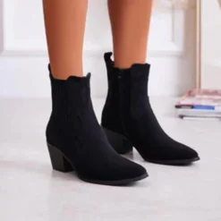 Sabine dame cowboystøvler 7885 - Black