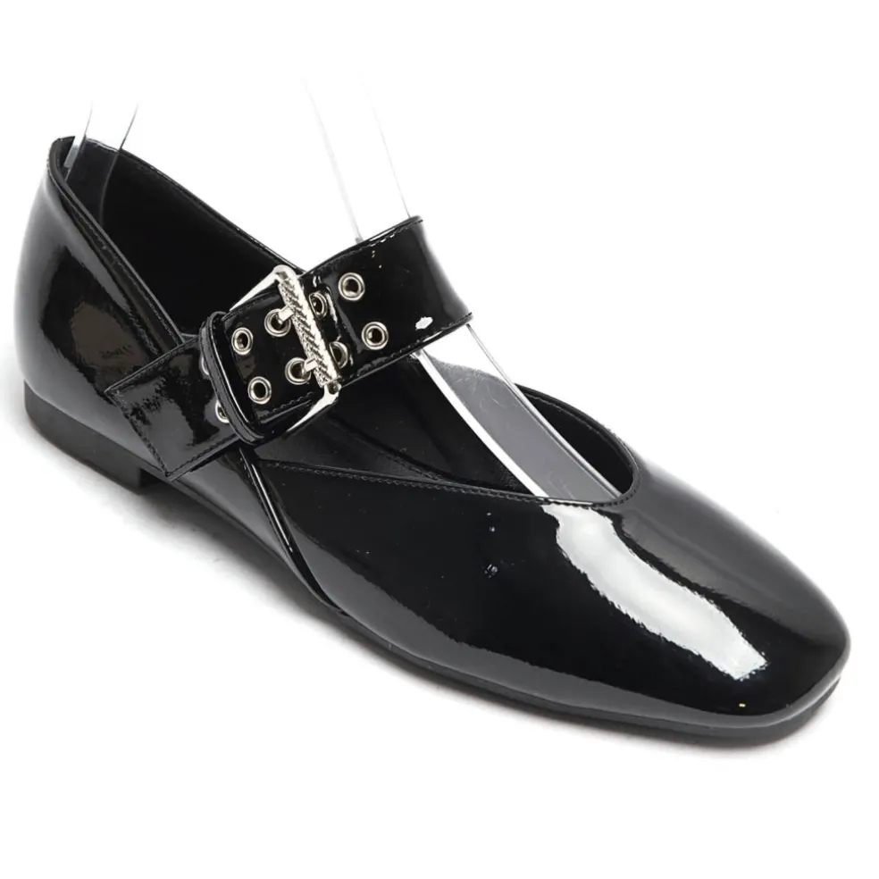 Sandrine dame ballerina sko 6689 - Black