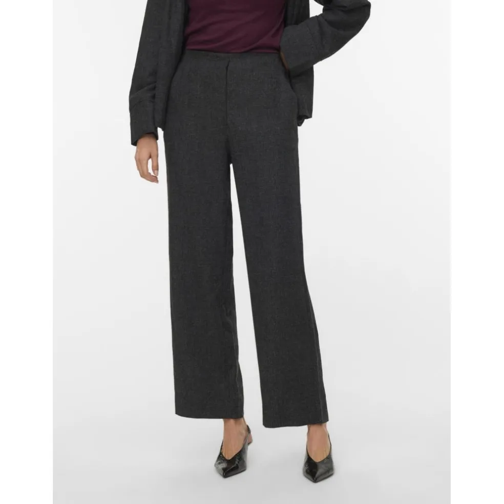 Vero moda aware dame bukser AWUTHALIA - Dark grey melange
