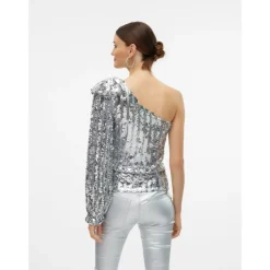 VERO MODA dame bluse VMEFI - Silver Colour
