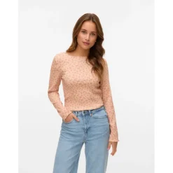 VERO MODA dame bluse VMJULIA - Evening Sand TEA ROSE