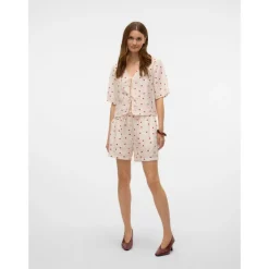 VERO MODA dame bluse VMODETTE - Snow White Strawberry w. dots