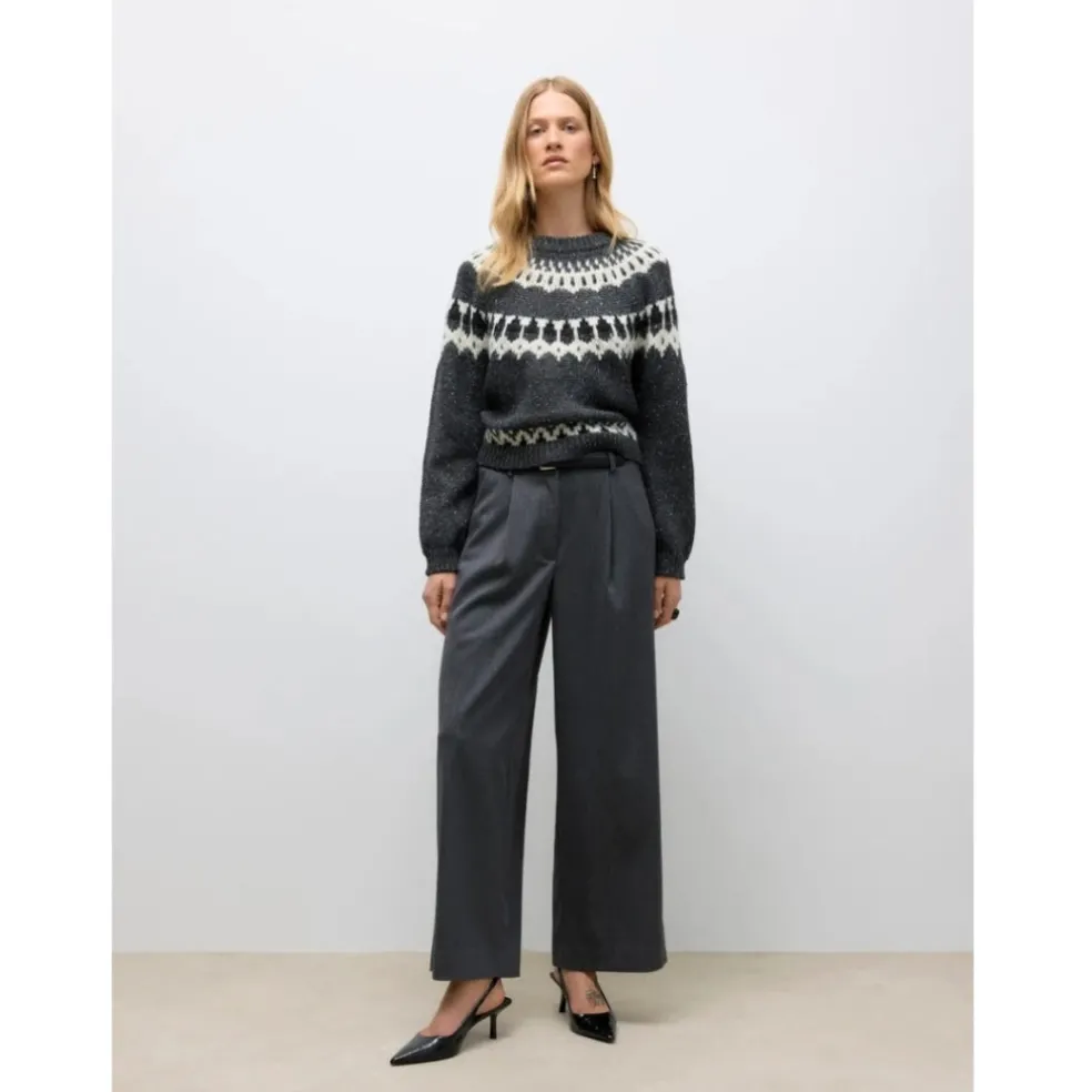 VERO MODA DAME BUKSER AWTAIA - Medium grey melange
