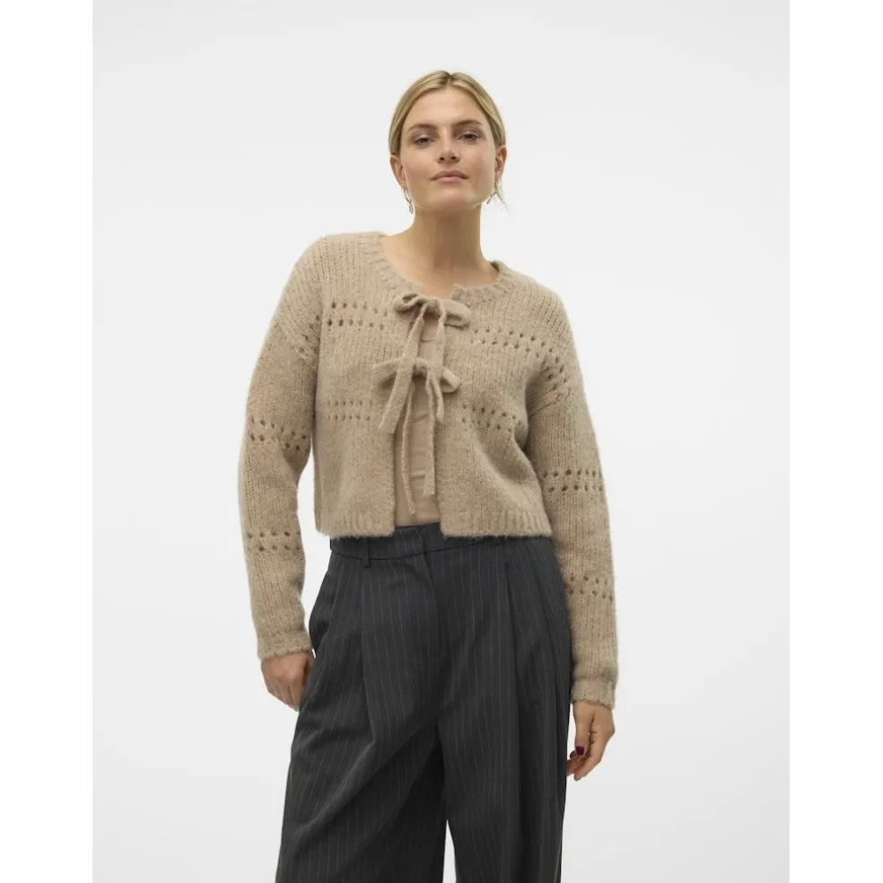 VERO MODA dame cardigan VMADELINA - Silver Mink W. MELANGE