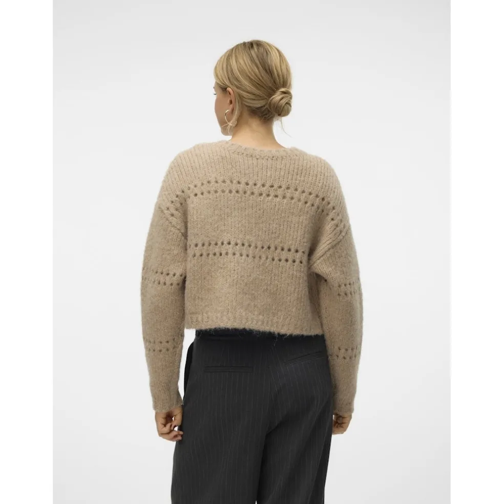 VERO MODA dame cardigan VMADELINA - Silver Mink W. MELANGE