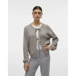 VERO MODA dame cardigan VMHOLLYKARIS - Moon Rock MELANGE