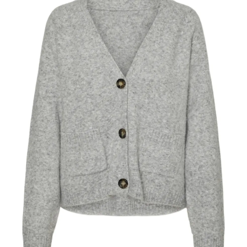 VERO MODA DAME CARDIGAN VMBOOM - Light Grey Melange