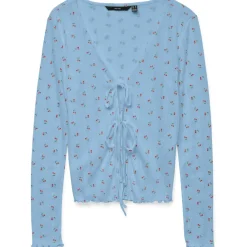 VERO MODA DAME CARDIGAN VMMARIE - Airy Blue Cherry