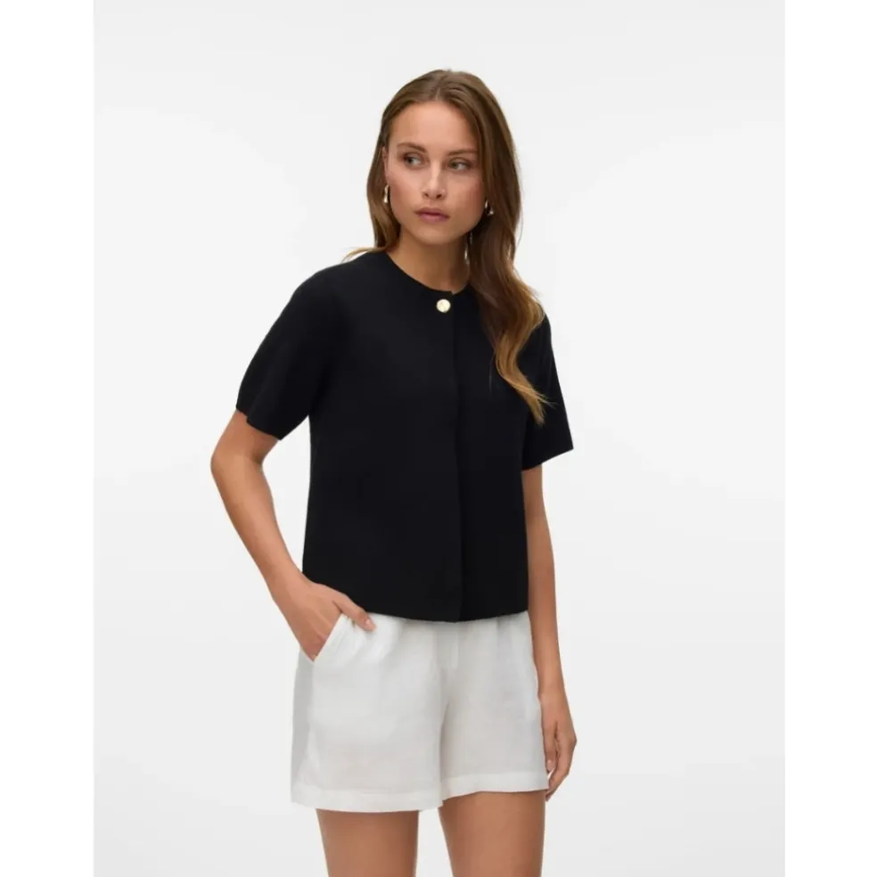 VERO MODA DAME CARDIGAN VMGOLD - Black