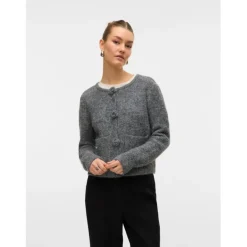 VERO MODA DAME CARDIGAN VMBLOSSOM - Medium grey melange