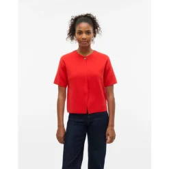 VERO MODA DAME CARDIGAN VMGOLD - Fiery Red