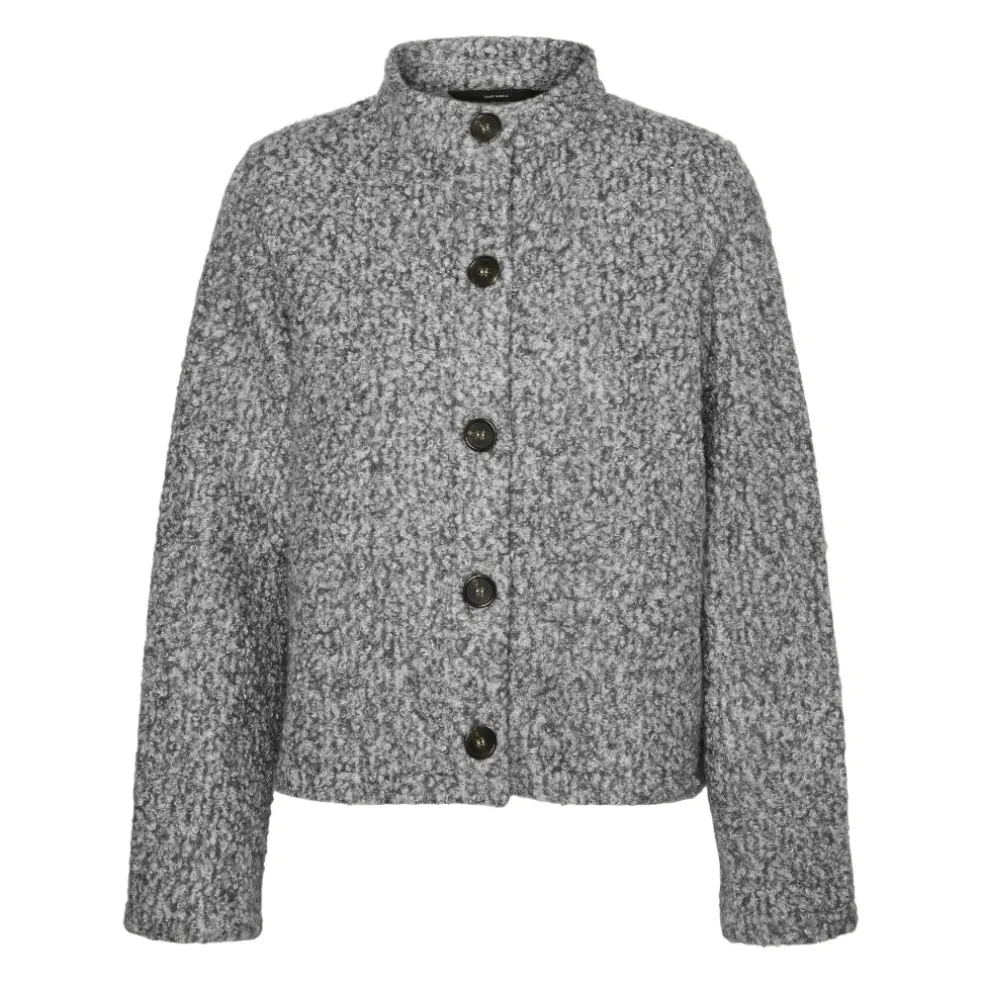 VERO MODA dame cardigan VMHAYLI - Light Grey Melange Dark grey melange