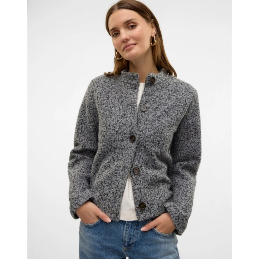 VERO MODA dame cardigan VMHAYLI - Light Grey Melange Dark grey melange
