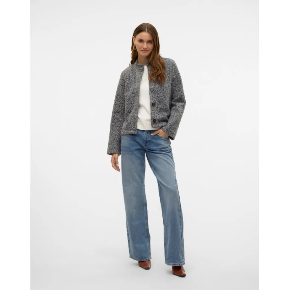 VERO MODA dame cardigan VMHAYLI - Light Grey Melange Dark grey melange