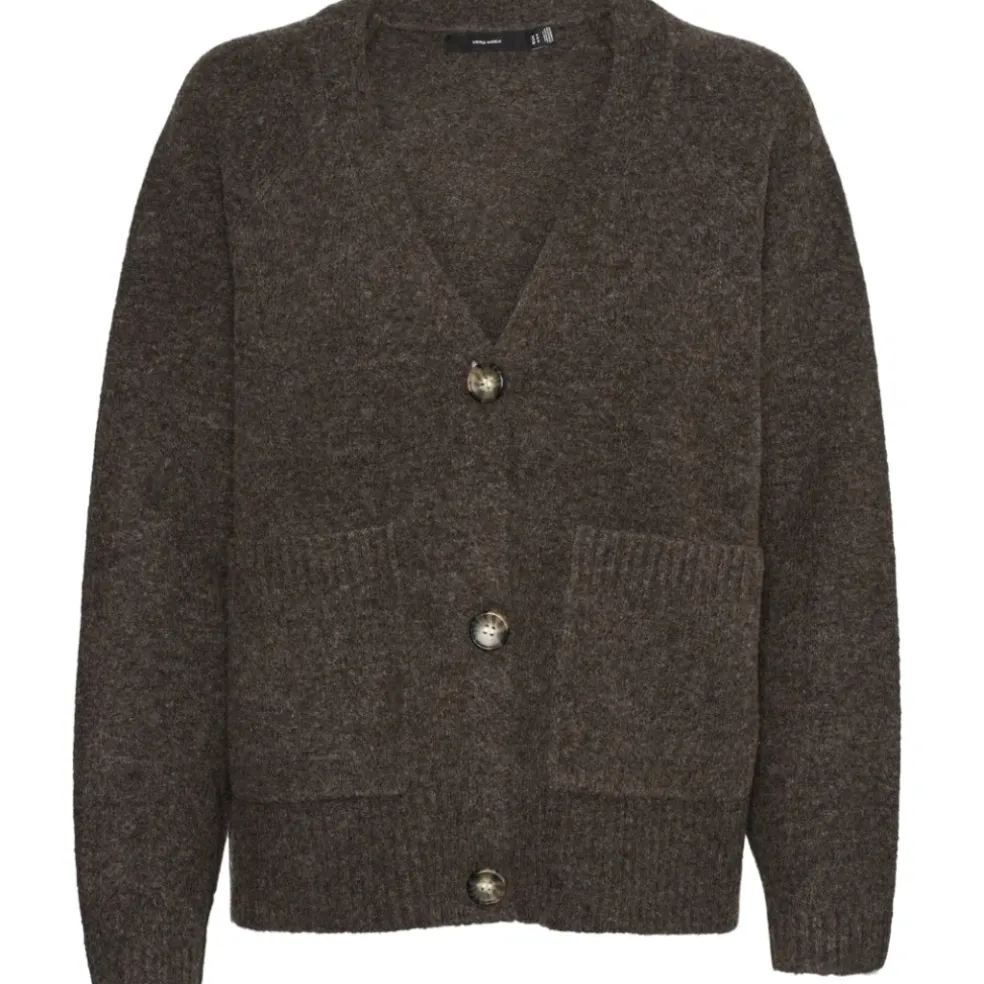 VERO MODA DAME CARDIGAN VMBOOM - Chocolate Torte Melange