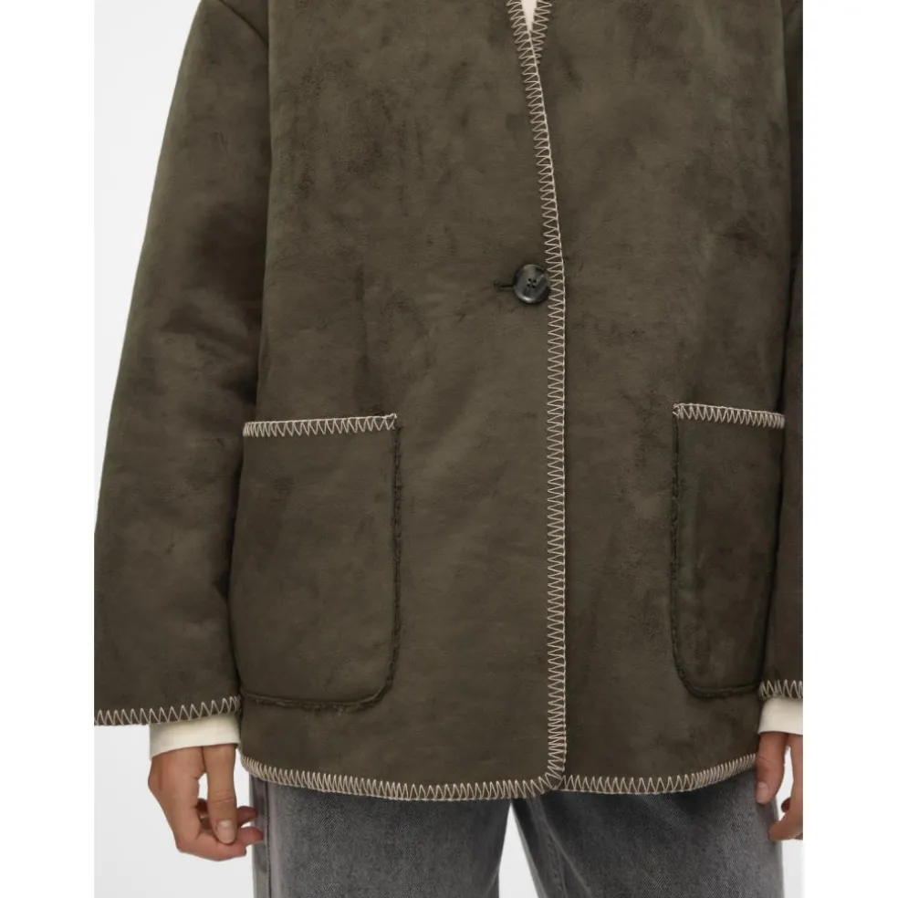 VERO MODA dame jakke VMLIVA - Peat OATMEAL DETAIL