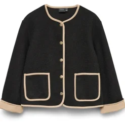 VERO MODA DAME JAKKE VMNANNIE - Black Silver Mink Binding