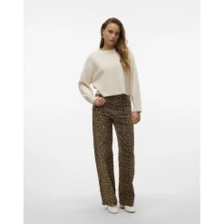 VERO MODA dame jeans VMTESSA - Silver Mink LEOPARD