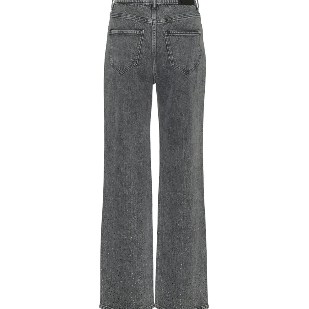 VERO MODA dame jeans VMTESSA - Light Grey Denim STUDS