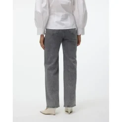 VERO MODA dame jeans VMTESSA - Light Grey Denim STUDS