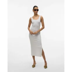 VERO MODA dame kjole VMCHLOE - Light Grey Melange