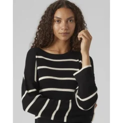 Vero Moda dame kjole VMJOANA - Black Stripes W. Birch
