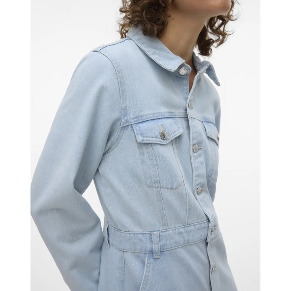 VERO MODA dame kjole VMMOLLY - Light Blue Denim