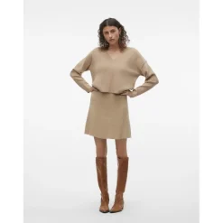 VERO MODA dame nederdel VMGOLD - Silver Mink W. MELANGE