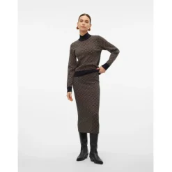 VERO MODA dame nederdel VMARIA - Black W. SILVER MINK GRAFIC PRINT