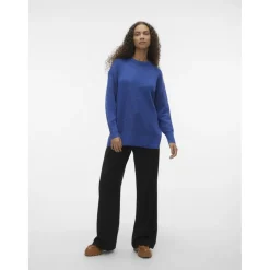 VERO MODA dame pullover VMFILUCA - Beaucoup Blue MELANGE